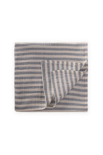 Cigit Natural Blanket 90X100Cm Blue Thick Striped