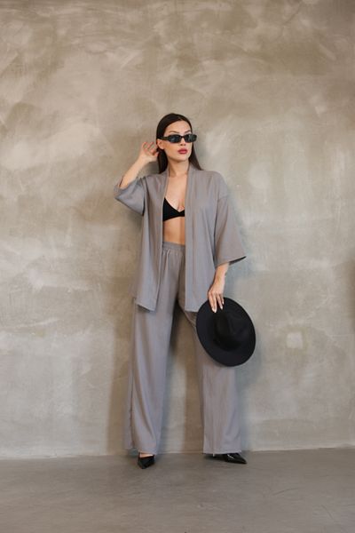Jack Ferrero Patterned 2-Piece Elastic Tunic Pants Set