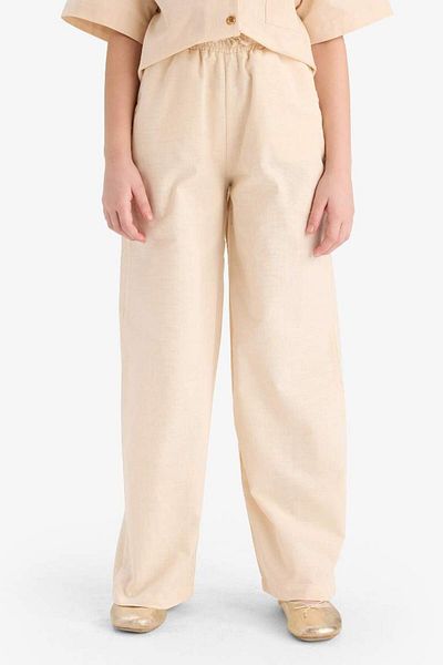 DeFacto New Season Girl's Elastic Waist Wide Leg Wide Loose Leg Cotton Trousers