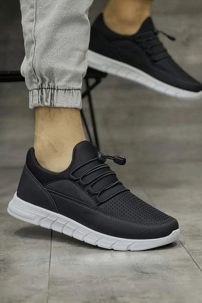 Zerenyus Casual Comfortable Laceless Men's Sports and Walking Shoes Black Ice