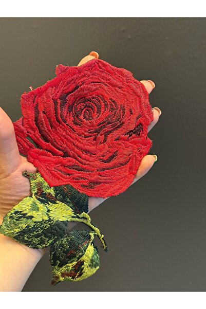 Gönülden Tasarım VEZ CRVENA GRANA CVET RUŽA APLIKACIJA 20X12 CM