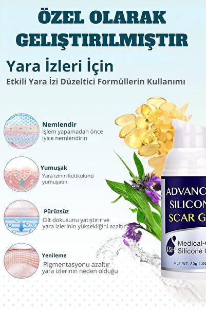 T&H Gelişmiş Yara Izi Jeli. Yara Kremi, Anti-yara Izi, Yara Izi Giderici, Medikal Silikon Ve Kolajen