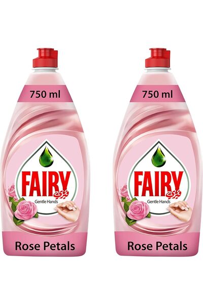 Fairy صابون سائل غسيل الأطباق فيري جنتل هاندز، بتلات الورد، 2 × 750 مل