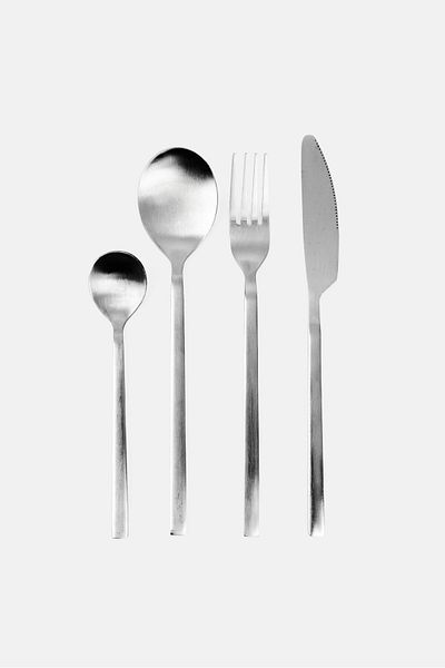 Muy Mucho 16 Pieces Stainless Steel Cutlery Set, Silver