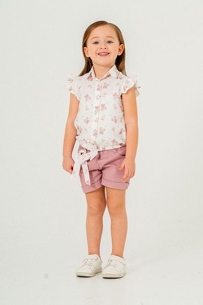 HAUSEkids 6-9 Years Old Happy Girl's Set with Teddy Bear - Lilac