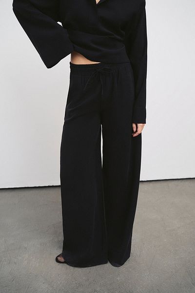 VATKALI Wide Leg Textured Trousers