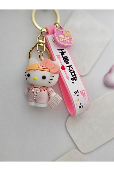 Meyra Accessories 1 piece hello kitty silicone keychain colorful quality luxury bag accessory gift keychain