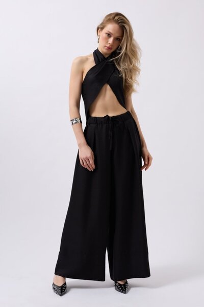 ALPACO Low Waist Oversized Linen Trousers -Collection