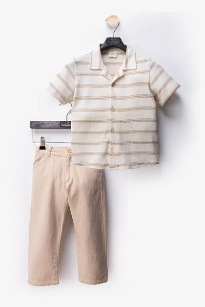 HAUSEkids 2-10 Years Cool Line Paris Boy's Set-Latte