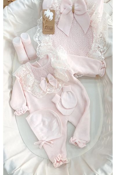 limebabies Nipperland Organic Cotton Cream Cotton Baby Girl Knitwear Hospital Discharge Set 100% Cotton
