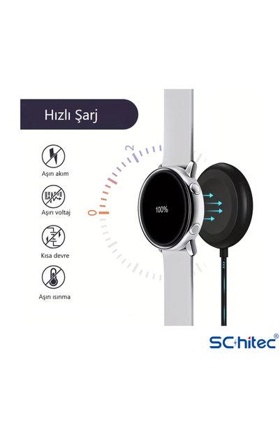 schitec Samsung Watch 4/Watch 5/ Watch 6 Uyumlu UsbA Girişli Fast Wireless Akıllı Saat Şarj Cihazı