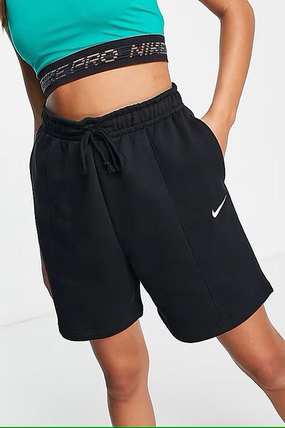 Nike Sportswear Essentials Collection Fleece High Rise Loose Fit Κοντό γυναικείο ψηλόμεσο φαρδύ παντελόνι