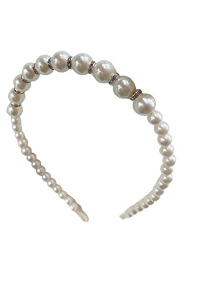 CAŞ DEKORASYON Λευκό Χρώμα Πέτρα Λεπτομερής Πέρλα Κορώνα