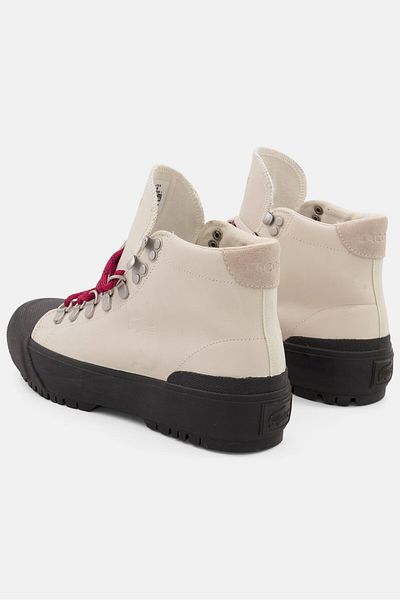 Lacoste Women Gripshot Mid Water-resistant Leather Boots, Off White/black
