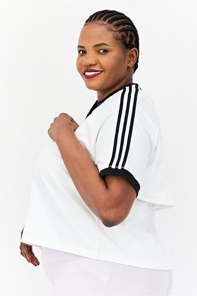 adidas Women Plus Size 2 In 1 Outdoor T-shirts, White