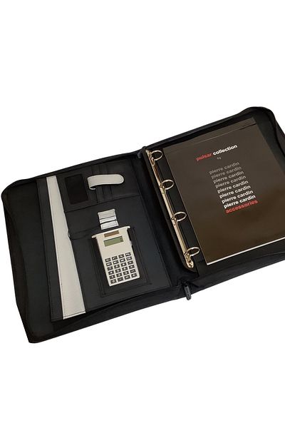 Pierre Cardin Acar Pierre Cardin Zippered File Bag with Handle and Ribbon Detail