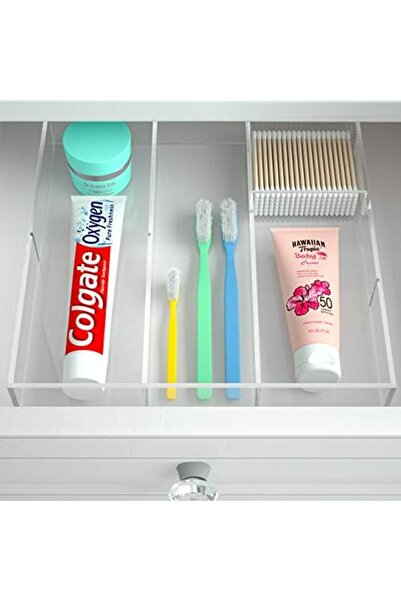 Generic Acrylic Drawer Organizer, 6-Section Clear Makeup Tray for Drawer Office Bedroom (11.8x11.8 inch)