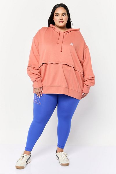 adidas Women Plus Size Long Sleeves Training Hoodie, Pink