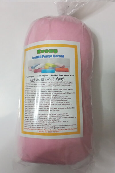 Evony Elastic Cotton Combed Bed Sheet Pink 180x200 Cm