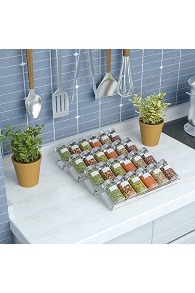 Generic Clear Acrylic 4-Tier Spice Rack Tray, Drawer Organizer for Kitchen Cabinets, 1-Pack