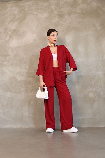 Jack Ferrero Patterned 2-Piece Elastic Tunic Pants Set