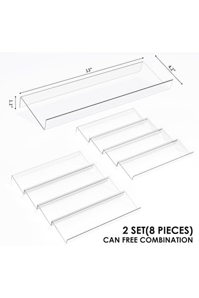 Generic Jadehom 4-Tier Clear Acrylic Expandable Spice Drawer Organizer (13"–26")