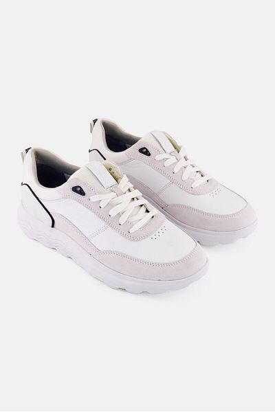 Geox Men U Spherica Lace Up Casual Shoes, White