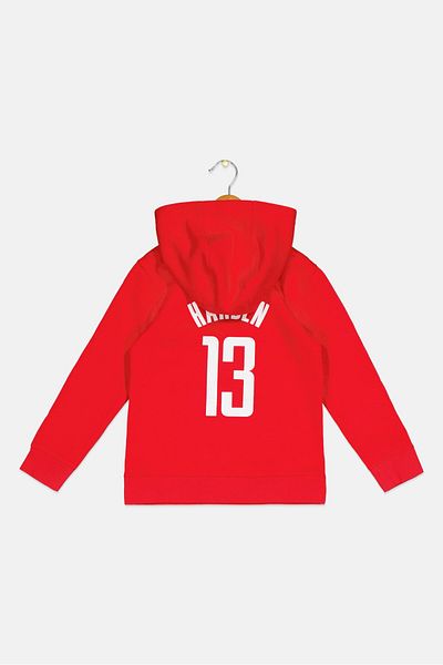Nike X Nba Kids Boy Graphic Print Long Sleeve Harden Outdoor Hoodie, Red