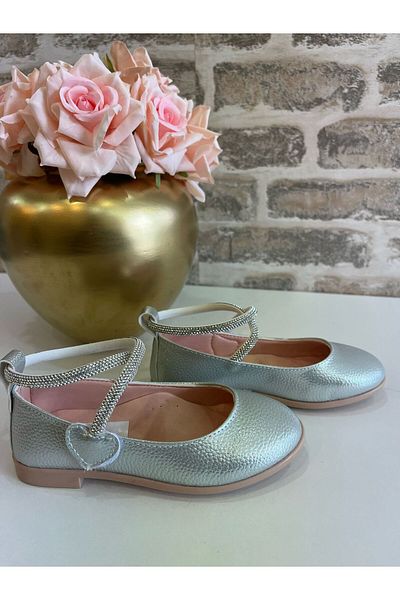 ROSE SHOES KİDS Shiny Ankle Stone Heart Velvet Ballet Ballet