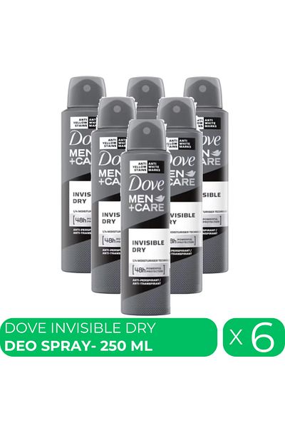 Dove Men Invisible Dry, deodorant spray for men, 6 pcs x 250 ml