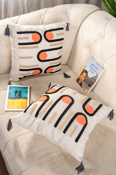 Bade Design 2-Piece Punch Embroidered Throw Pillow Cover Pillow Cover Highly Preferred