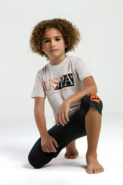 U.S. Polo Assn. 4-15 Years Old Licensed Us Polo Assn Boy's Team-Stone