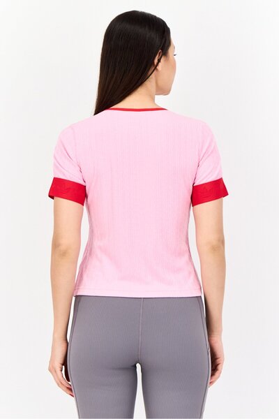 adidas Women Sportswear Fit Short Sleeve Outdoor Top, Pink
