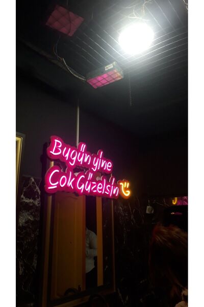Disa Neon LED Dekoratif Aydınlatma -Bugün Yine Çok Güzelsin, 80x35cm-