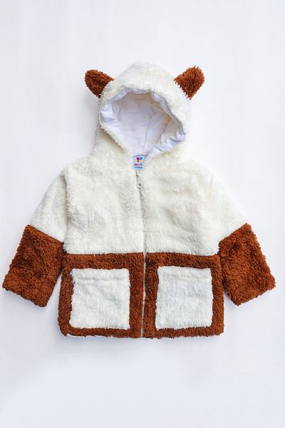 nurbeli X Silk Atlas Girl Boy Baby and Child Muslin Lined Plush Coat with Pockets