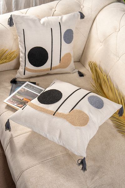 Bade Design 2-Piece Punch Embroidered Throw Pillow Cover Pillow Cover Highly Preferred