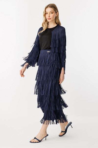 Ghisa Tassel Detailed Suit Dark Blue