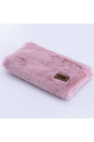 Bimotif Plush Pencil Case with Zipper, 13X23 cm Powder