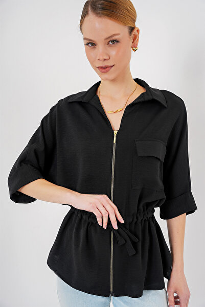 Bigdart Zippered Women's Shirt 0721 - Black