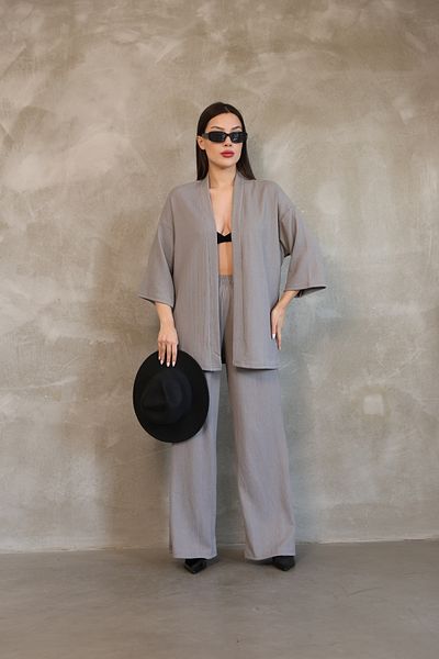 Jack Ferrero Patterned 2-Piece Elastic Tunic Pants Set