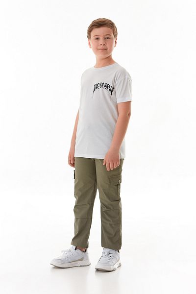 Fulla Moda Tricou pentru băiat cu gât crew cu imprimeu text