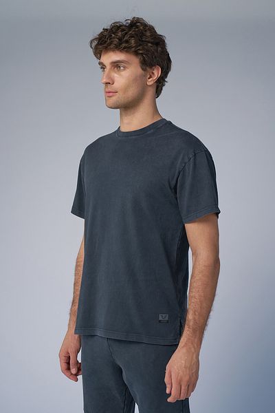 bilcee Unisex Ανθρακί Πλυμένο Oversize T-Shirt 3920