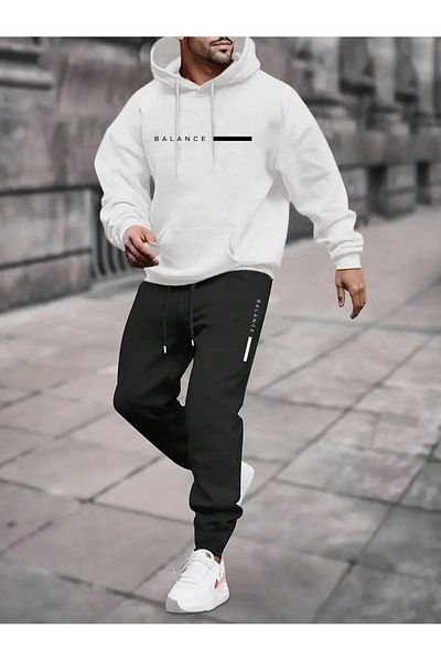 NO 601 Ανδρικό σετ αθλητικής φόρμας με κουκούλα White Balance
