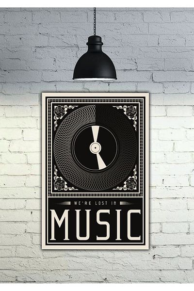 icase Music Record Tape Cassette Microphone Decor Concept Table Mdf Quality Printing Frame Appearance