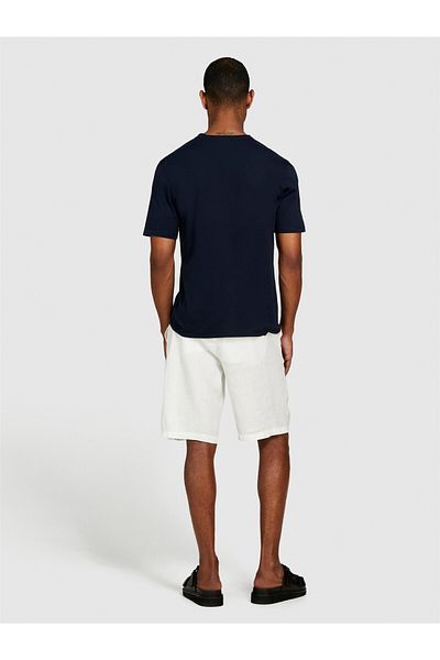 Sisley 100% Cotton Seamless Collar Detailed T-Shirt Men's Navy Blue T-Shirt - 324P3P7Xs103K