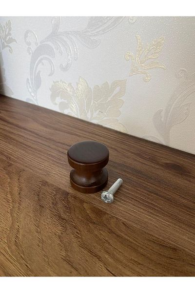Sienta Home Decorative Natural Wood 12-Piece Button Cabinet Handle Chestnut
