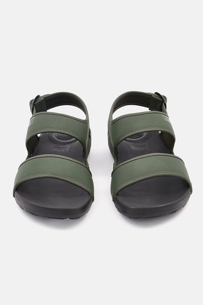 Fitflop صندل ليدو للرجال بحزام خلفي، أخضر مموه