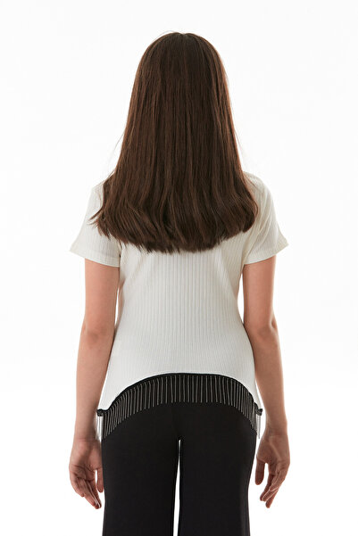 Fulla Moda Ribbed Waist Chain Girl's Bodysuit