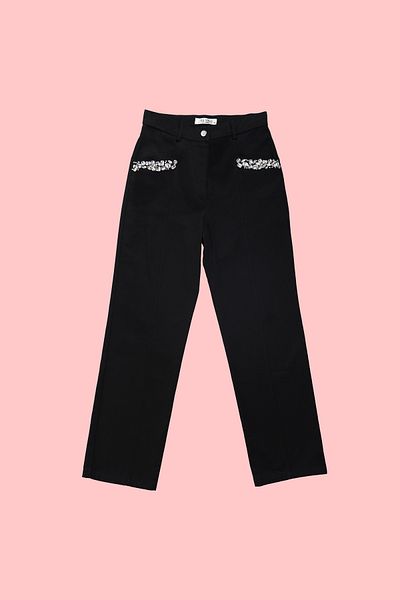 Senna Design Women's Maxence Stone Detailed Trousers - Black