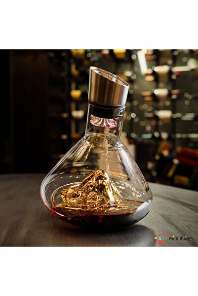 OEM Decanter set design Golden Mountain At the Top of the World, 1500 ml, premium glass